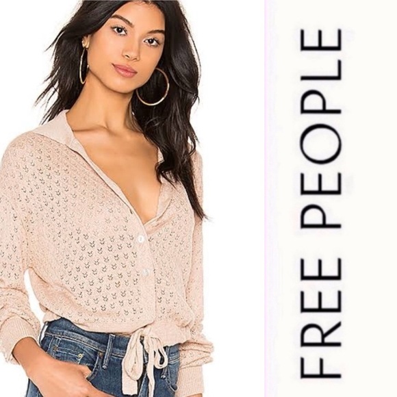 Free People Betty Tie-Front Sweater, Size XS, MSRP $148 - Picture 4 of 11